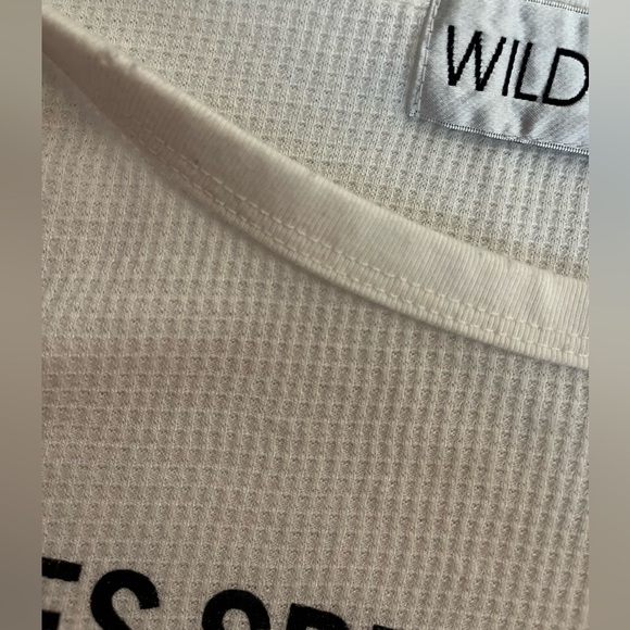 WILDFOX Vibes Speak Louder Than Words Thermal Shirt Positive Quote Top Yoga Gym - Picture 6 of 7